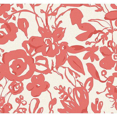 York Brushstroke Floral Coral Wallpaper BL1731