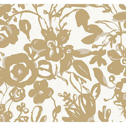 York Brushstroke Floral Gold Wallpaper BL1732