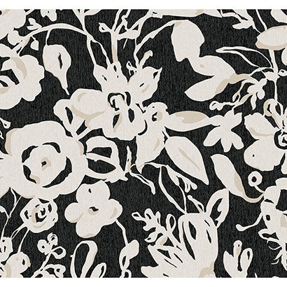 York Brushstroke Floral Black Sample BL1733