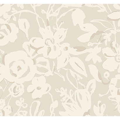 York Brushstroke Floral Taupe Wallpaper BL1735