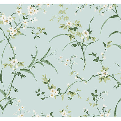 York Blossom Branches Spa Blue Wallpaper BL1742