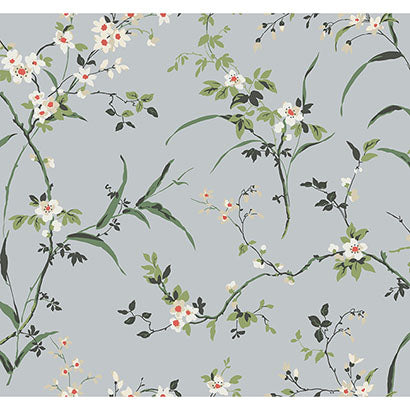 York Blossom Branches Light Grey Sample BL1743