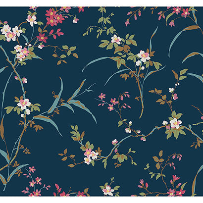 York Blossom Branches Navy Wallpaper BL1745