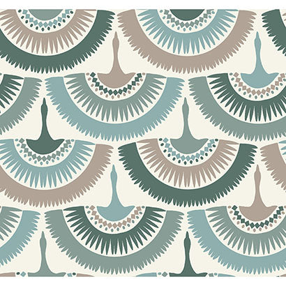 York Feather & Fringe Green Wallpaper BO6644