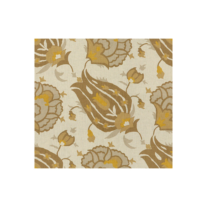 GP & J Baker Turkish Flower Grey/Bronze Fabric Sample BP10522.3.0