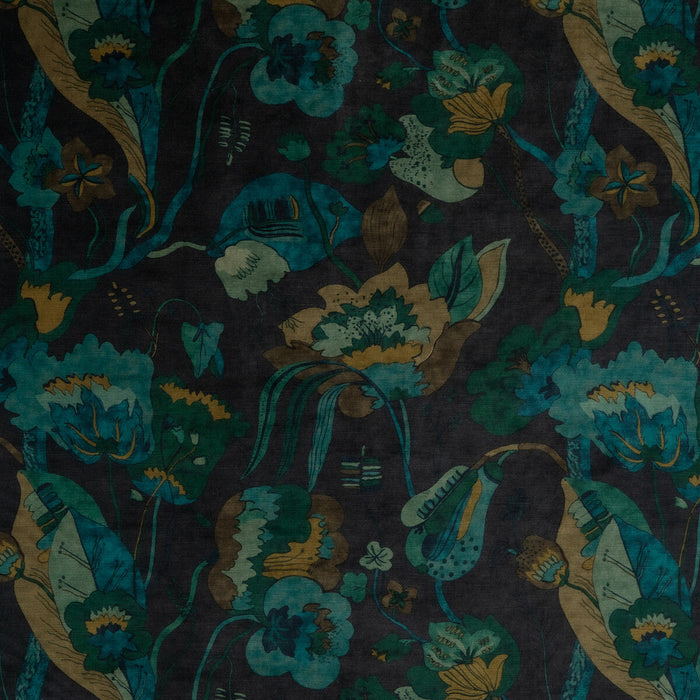 GP & J Baker California Velvet Indigo/Teal Fabric Sample BP10813.1.0