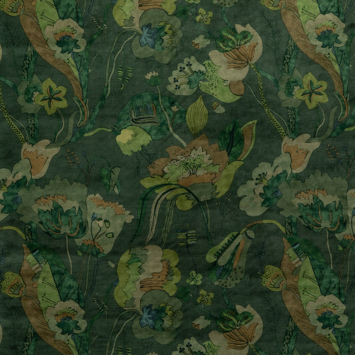 GP & J Baker California Velvet Emerald Fabric Sample BP10813.2.0