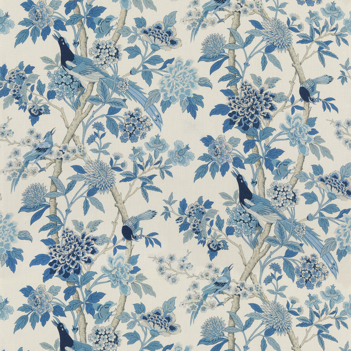 GP & J Baker Hydrangea Bird (Archive) Blue Fabric Sample BP10851.1.0