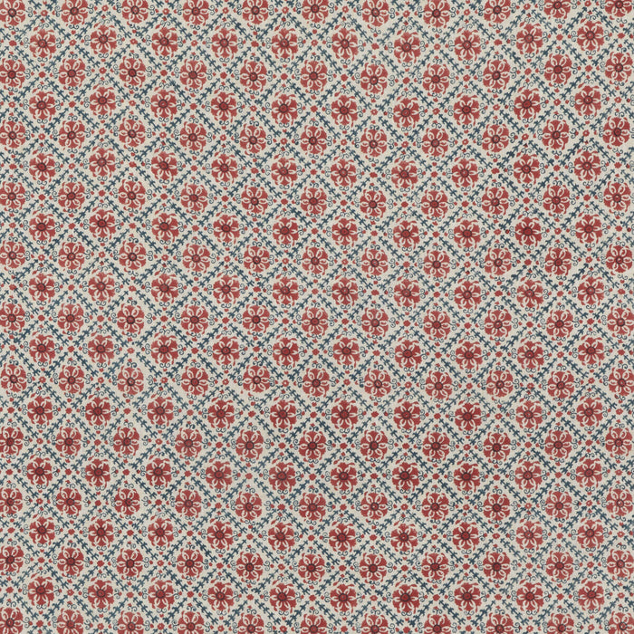 GP & J Baker Camden Trellis Red/ Blue Fabric Sample BP10909.2.0