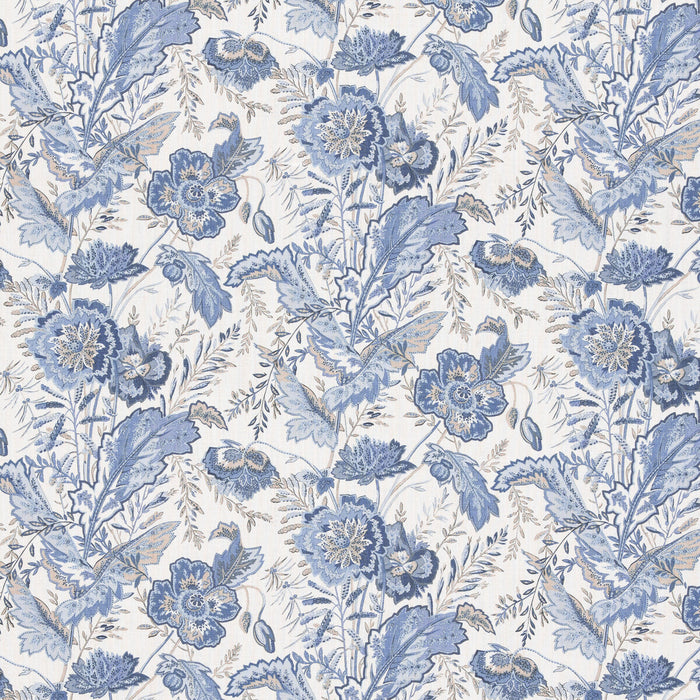 GP & J Baker Indienne Flower Blue Fabric Sample BP10938.1.0