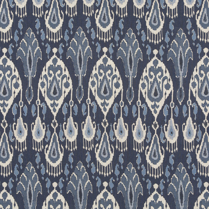 GP & J Baker Ikat Bokhara Linen Indigo Fabric Sample BP10939.1.0