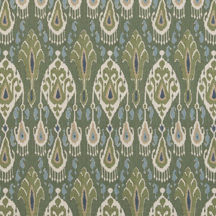 GP & J Baker Ikat Bokhara Linen Emerald Fabric Sample BP10939.2.0