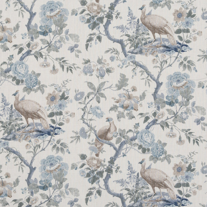 GP & J Baker Broughton Rose Blue Fabric Sample BP10949.1.0