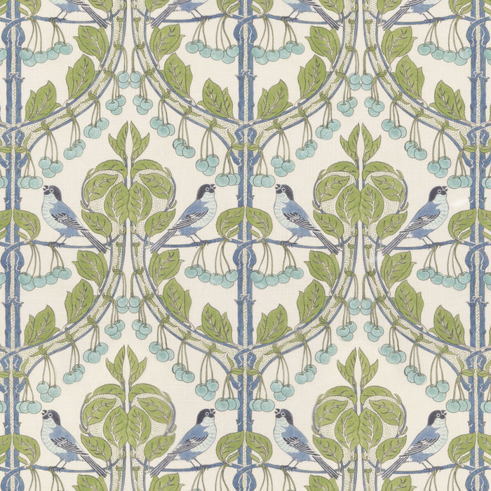 GP & J Baker Birds & Cherries Green/Blue Fabric Sample BP10993.1.0