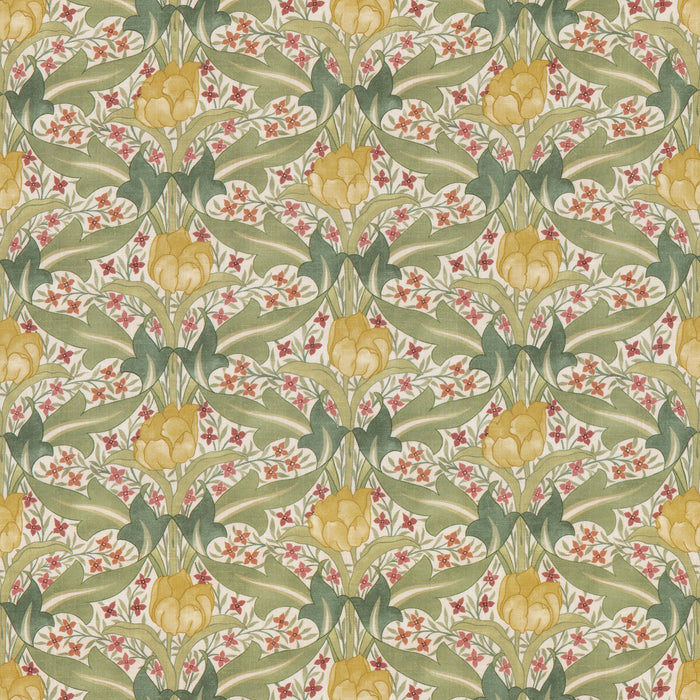 GP & J Baker Tulip & Jasmine Red/Green Fabric Sample BP10994.1.0