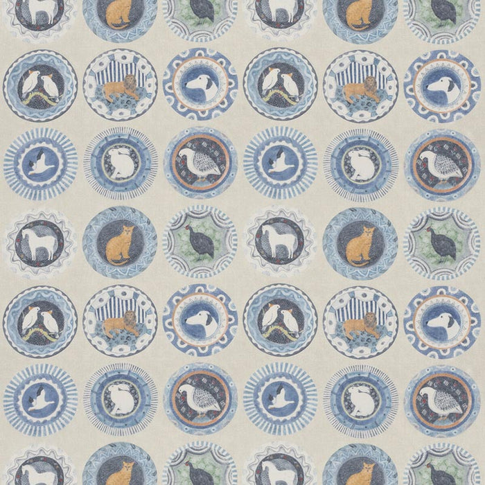 GP & J Baker Robina'S Dinner Party Blue Fabric Sample BP11047.4.0