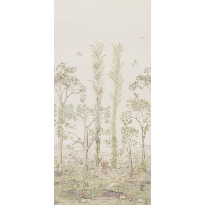 GP & J Baker Tall Trees Printed Panel Soft Green Fabric Sample BP11057.1.0