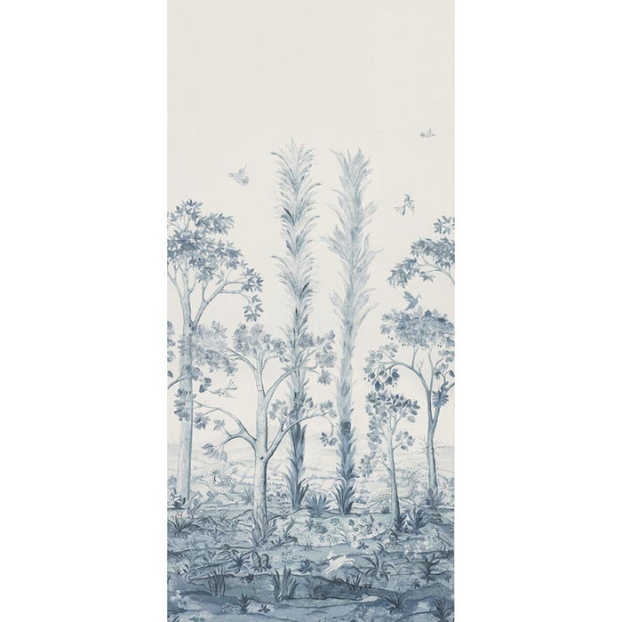 GP & J Baker Tall Trees Printed Panel Delft Blue Fabric Sample BP11057.2.0