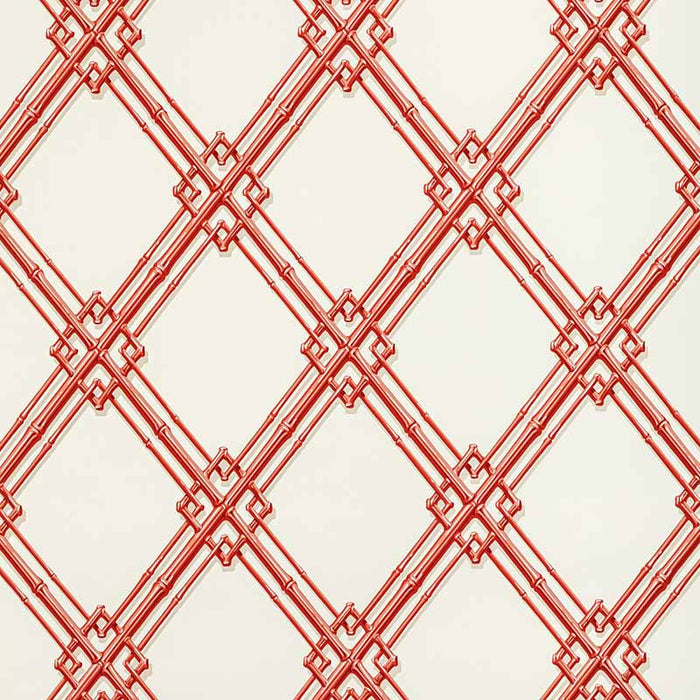 Brunschwig & Fils Treillage De Bambou Red Wallpaper Sample BR-69411.19.0