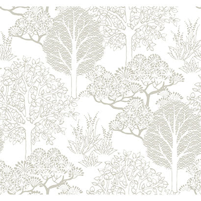 York Kimono Trees Metallic Wallpaper BW3851