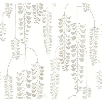 York Deco Wisteria White & Cream Wallpaper BW3942