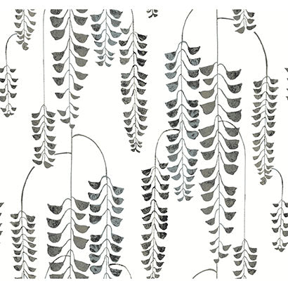 York Deco Wisteria Black Metallic Wallpaper BW3943