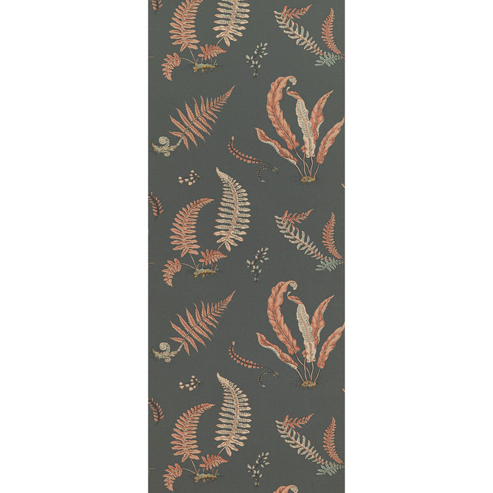 GP & J Baker Ferns Coral/Charcoal Wallpaper Sample BW45044.13.0