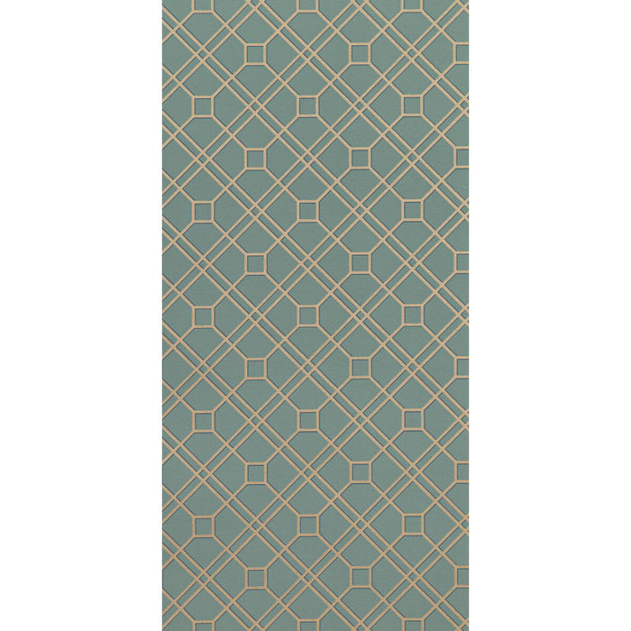 GP & J Baker Langdale Trellis Teal/Bronze Wallpaper Sample BW45071.12.0