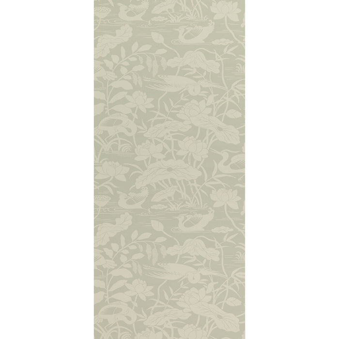 GP & J Baker Heron & Lotus Flower Aqua Wallpaper Sample BW45089.3.0