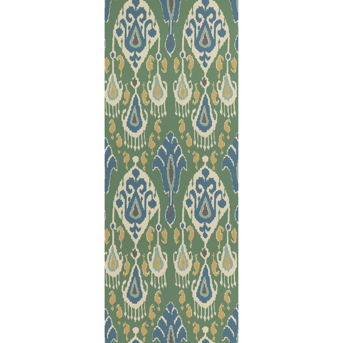 GP & J Baker Ikat Bokhara Emerald Wallpaper Sample BW45090.3.0