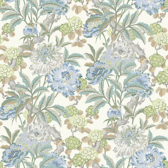 GP & J Baker Summer Peony Aqua Wallpaper Sample BW45095.4.0