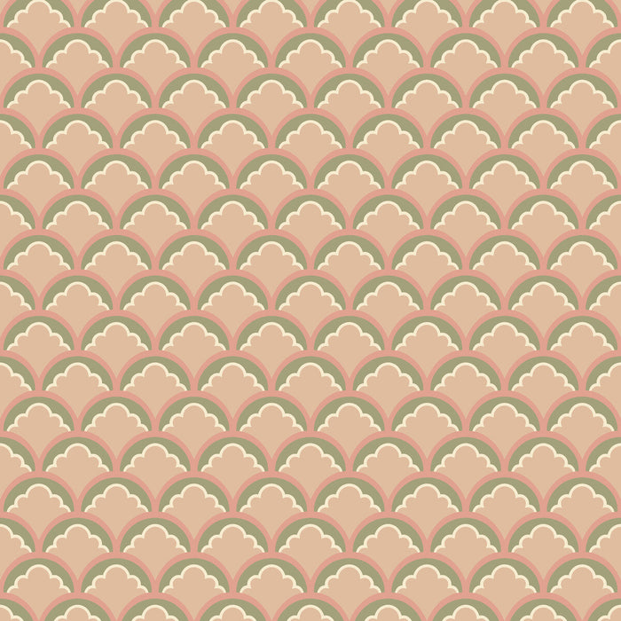 GP & J Baker Mount Temple Small Blush/Green Wallpaper Sample BW45099.2.0