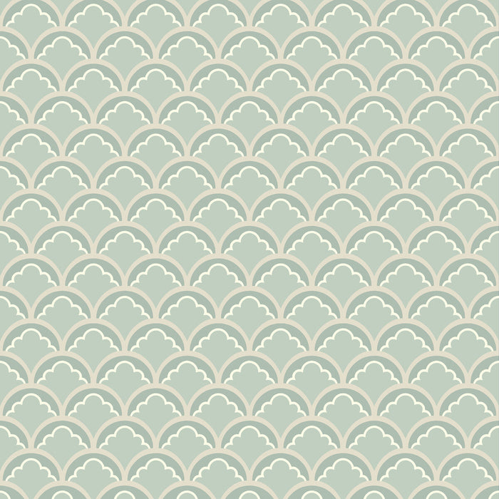 GP & J Baker Mount Temple Small Aqua Wallpaper Sample BW45099.4.0