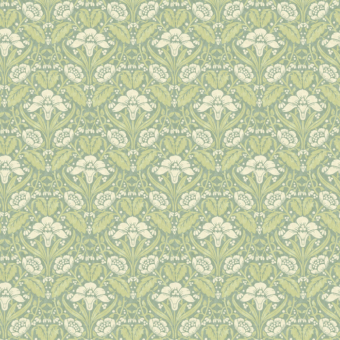 GP & J Baker Iris Meadow Aqua/Green Wallpaper Sample BW45101.3.0