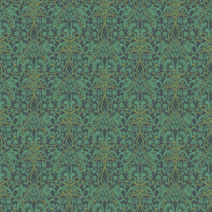 GP & J Baker Fritillerie Indigo/Teal Wallpaper Sample BW45102.5.0