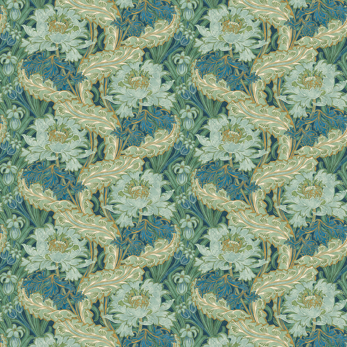 GP & J Baker Brantwood Indigo/Teal Wallpaper Sample BW45105.2.0