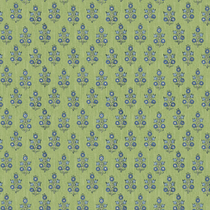 GP & J Baker Poppy Sprig Green/Blue Wallpaper Sample BW45117.1.0