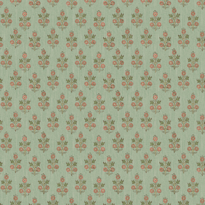 GP & J Baker Poppy Sprig Aqua/Blush Wallpaper Sample BW45117.6.0