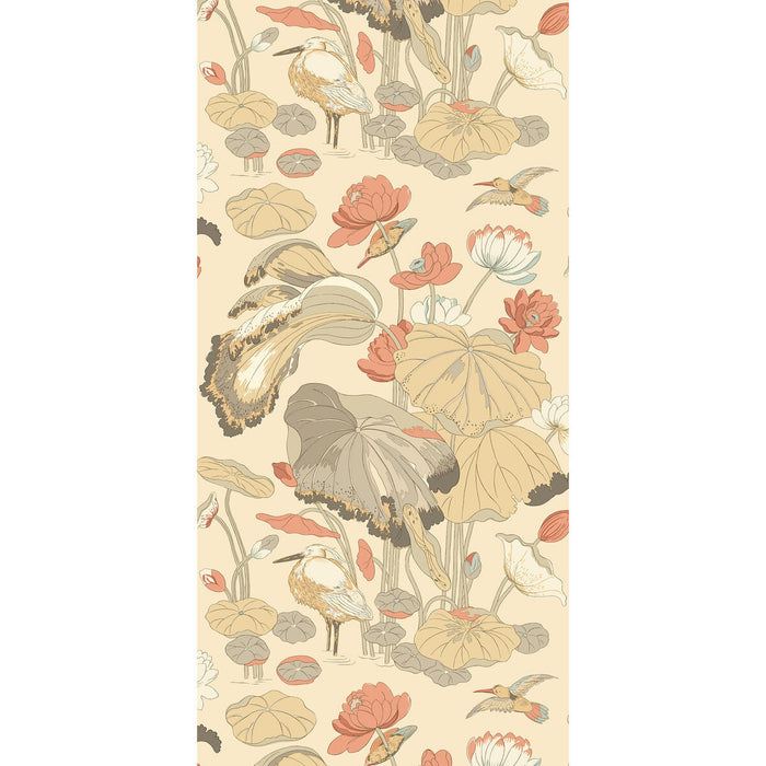 GP & J Baker Nympheus Parchment/Blush Wallpaper Sample BW45123.2.0