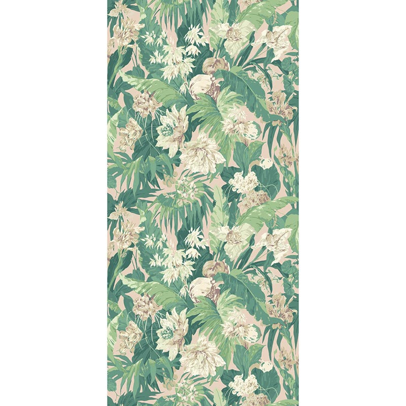 GP & J Baker Tropical Floral Blush/Green Wallpaper BW45132.5.0