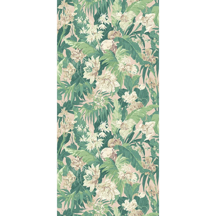 GP & J Baker Tropical Floral Blush/Green Wallpaper Sample BW45132.5.0