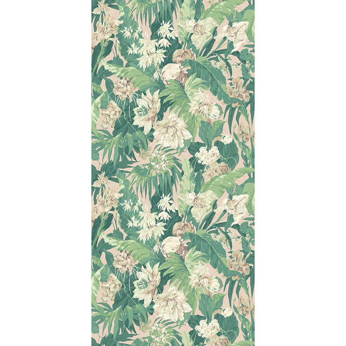 GP & J Baker Tropical Floral Blush/Green Wallpaper BW45132.5.0