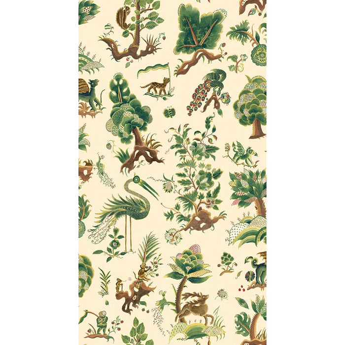 GP & J Baker Grand Gertrude Document Green Wallpaper BW45137.1.0