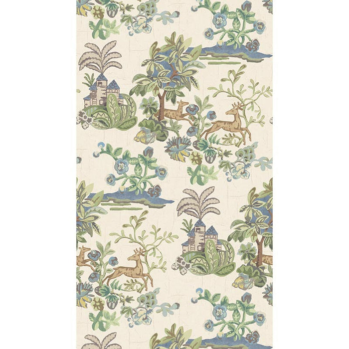 GP & J Baker Knight'S Tale Sage/Blue Wallpaper Sample BW45138.6.0