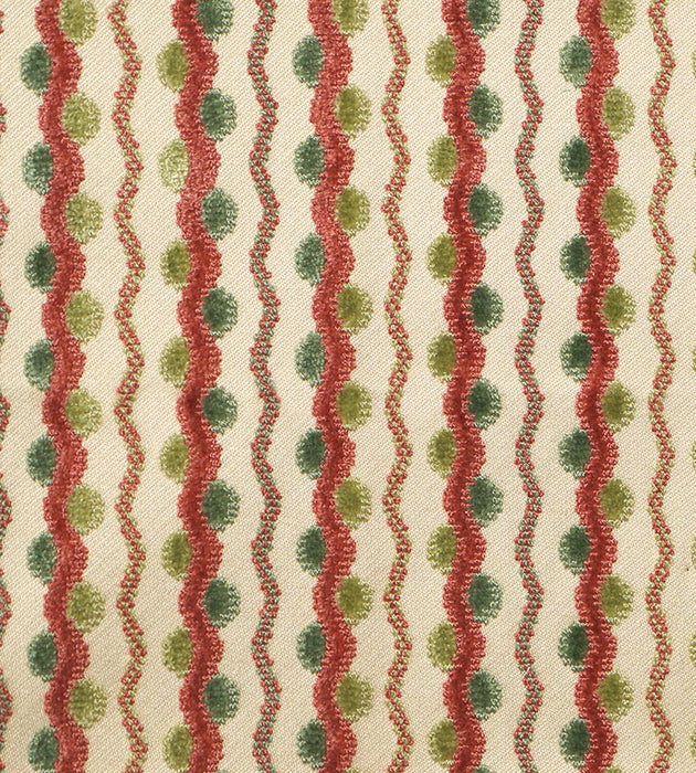 Old World Weavers Lavina Squiggle Raspberry Leaf Fabric BX 31964059