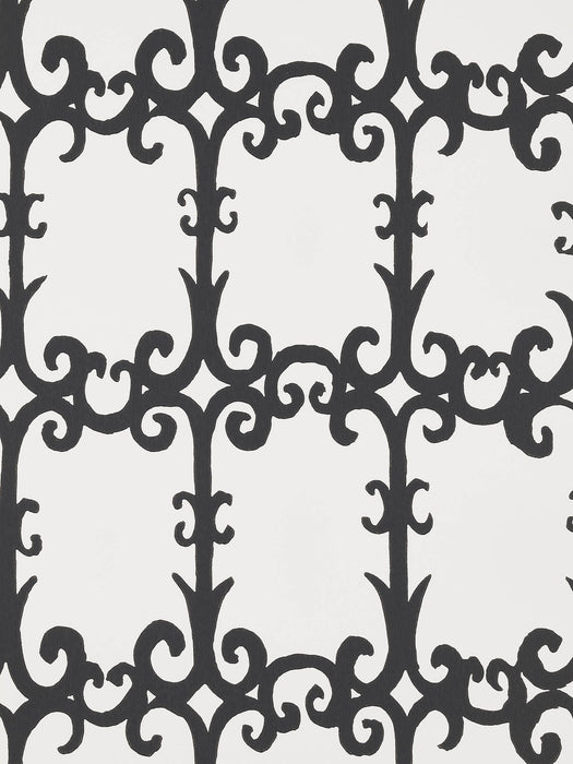 Pierre Frey Uzes Charbon Wallpaper Sample FP775004