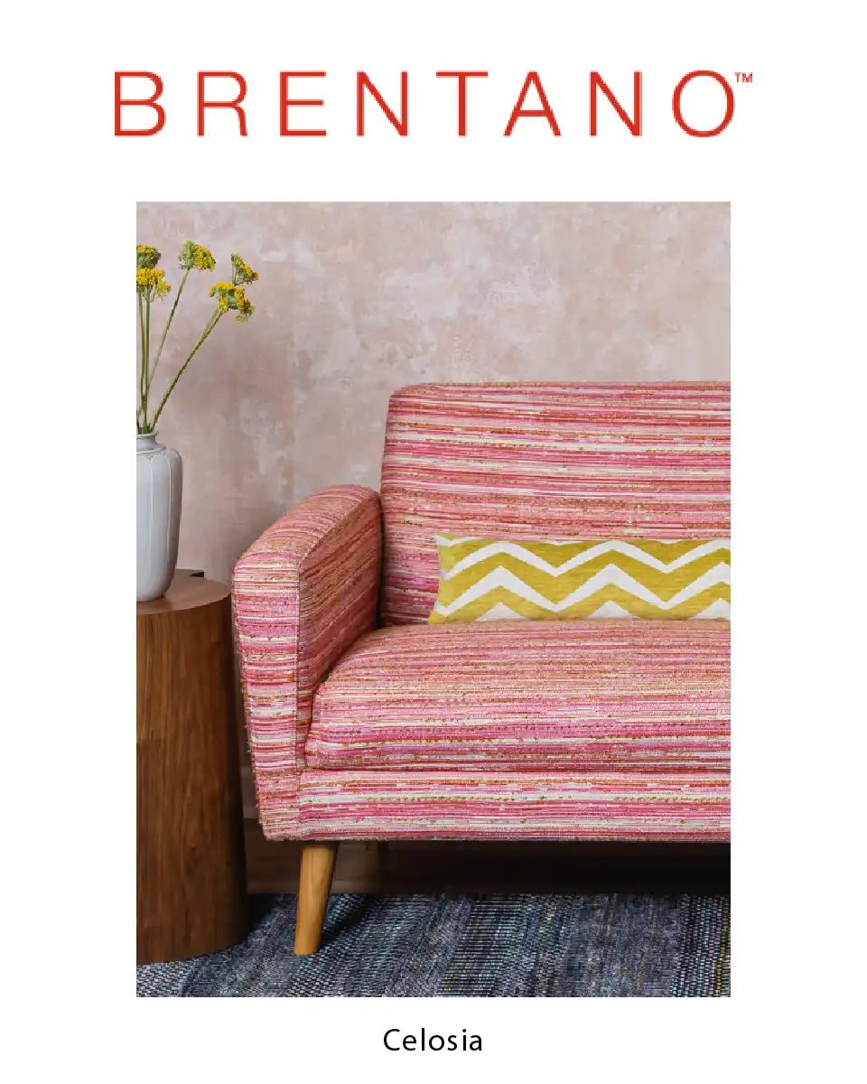 Brentano Fabric Celosia Pink Couch