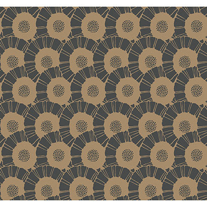 York Coco Bloom Black Wallpaper CA1559