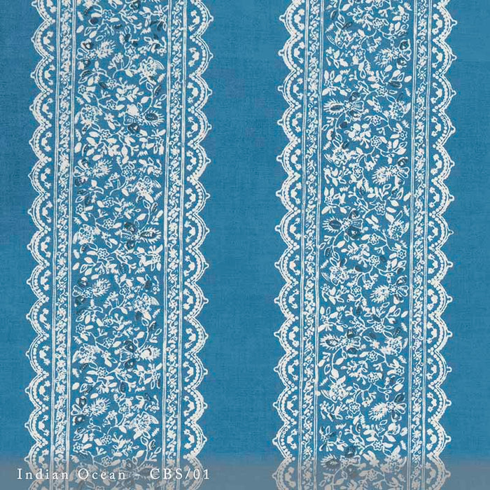 Lisa Fine Cambay Stripe Indian Ocean Fabric Sample CBS-01