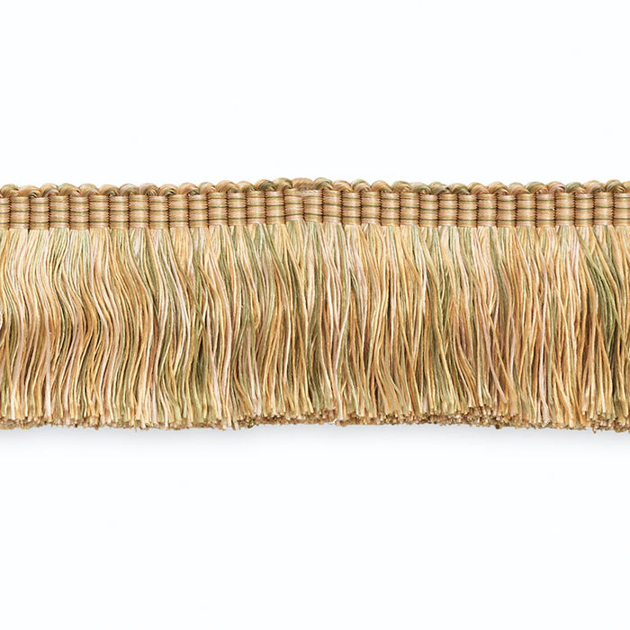 Schumacher Ground Cut Fringe Celadon/Apricot Multi Trim Sample CF3004-10